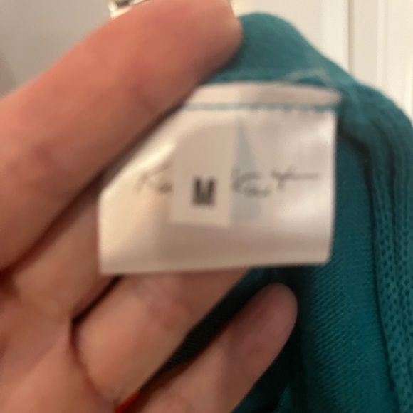 Bought in Europe. Beautiful Teal and orange cardigan. No buttons - Picture 3 of 4